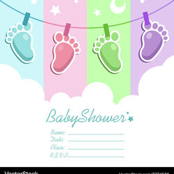 Superlative Baby Shower Invitation Card Royalty Free Vector Image