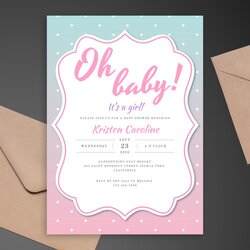 Pink And Blue Baby Shower Invitation Template Online Maker Nice Invites