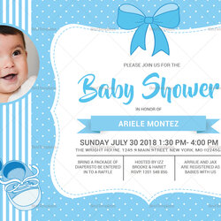 Baby Shower Blue Invitation Card Design Template In Word Publisher Templates For