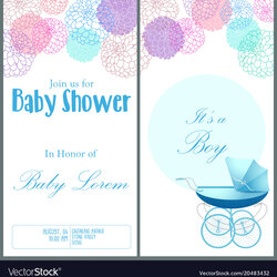 Sublime Baby Shower Invitation Card Template Royalty Free Vector