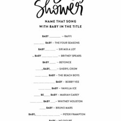 Matchless Baby Shower Game Find Free Printable Name The Song