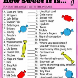 Cool Free Printable Baby Shower Games Your Guests Will Absolutely Love Game Candy Showers Answers Activities