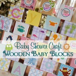 Excellent Wooden Building Blocks Baby Shower Craft Perfect Keepsake For Crafts Games Entertain Make