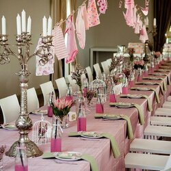 Exceptional Baby Shower Decorating Ideas For Girls Table Decoration Theme Pink Setting Girl Decor Decorate