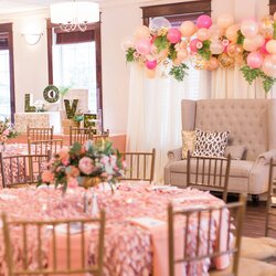 Splendid Bridal Shower Venue Elegant Balloon Wreath Floral Hal Centerpieces Engaged