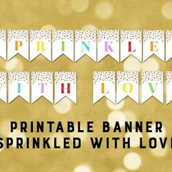 Printable Sprinkled With Love Baby Shower Banner Rainbow