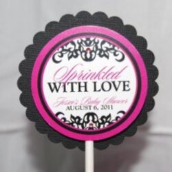 Fine Sprinkled With Love Baby Shower Ideas White And Black Damask Decorations Labels Toppers