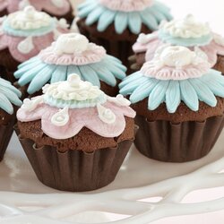 Swell Pink And Blue Frosted Chocolate Cupcakes Sweet Baby Shower Treat Treats Party