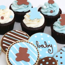 Baby Shower Treats Glorious Blue Brown Color Girl Scheme Someone Having Ll Forward Classic Look So Fondant