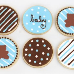 Worthy Baby Shower Treats Glorious Cookies Boy Cupcakes Brown Blue Sweets Cookie Boys Sugar Cupcake Simple