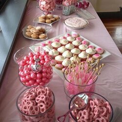 Spiffing Cool And Fun Baby Shower Ideas For Girls Decorations Pretzels Treats Desert Cookies Dessert Table