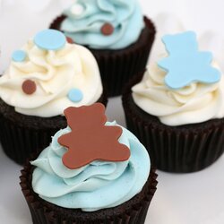 Outstanding Baby Shower Treats Glorious Cupcakes Boy Blue Brown Cakes Cake Choose Board Bear