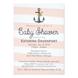 Exceptional Nautical Anchor Baby Shower Invitation Boy Girl