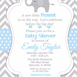 Eminent Baby Shower Invitations Templates Elephant Original