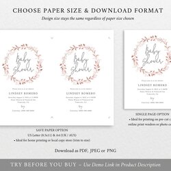 Baby Shower Invitation Template Order Edit Download In