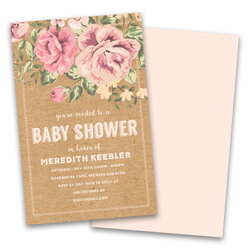Excellent Personalized Vintage Floral Baby Shower Invitations