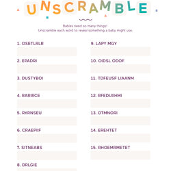 Excellent Best Baby Shower Game Ideas For Fun Party Pampers Unscramble