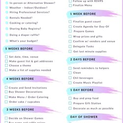 Exceptional The Only Baby Shower Checklist And You Ll Need Your