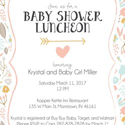 Peerless Colorful Floral Baby Shower Luncheon Invitation Gender