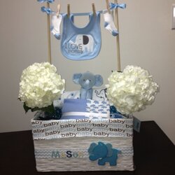 Wonderful Elephant Chevron Baby Clothesline Basket Shower Gifts