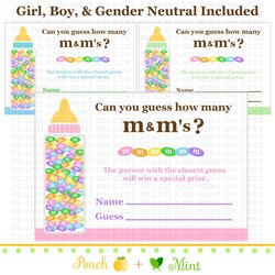 Admirable Printable Ms Guessing Game Baby By Games Shower Girl Candy Gender Neutral Boy Guess Many Choose