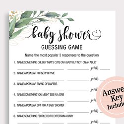 Super Fun Baby Shower Game Printable Guessing