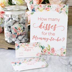 Exceptional Floral Baby Shower Game How Many Kisses In The Jar Girl