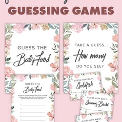 Fun Baby Shower Game Printable Guessing Gender Neutral Floral Games