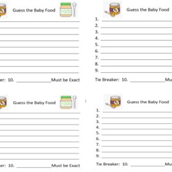 The Highest Quality Baby Shower Guess Food Game Free Printable