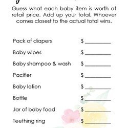 Preeminent Printable Baby Shower Game Guess The Price Morning Motivated Mom Coed Prizes