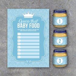 Superlative Baby Shower Guess That Food Game With Jar Printable Man Little Labels