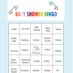 Free Printable Baby Shower Bingo Game Cards Blue Color
