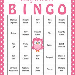 Super Owl Baby Shower Game Download For Girl Bingo Celebrate Life Crafts Move