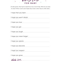 Tremendous Baby Shower Games Activities To Entertain Your Guests Printable Game Wishes Sheet Copy Of For