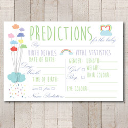 Rainbow Baby Shower Prediction Game Set Of Cards By Copper Grey Original