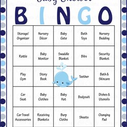 Whale Baby Bingo Cards Printable Download Shower Games Prizes Postponed Announcements