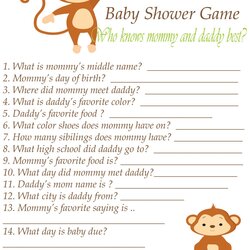 Baby Shower Game Printable Instant Download Who By Daddy Knows Trivia Guess Guessing