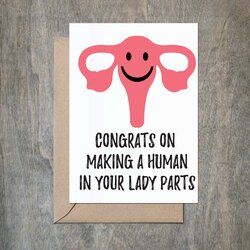 Preeminent Lady Parts Funny Baby Shower Card Cards Congratulations Pregnancy Quotes Write Choose Board