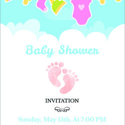 Admirable Card Shower Template Baby Invitation