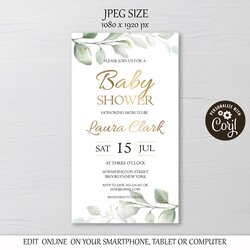 Greenery Baby Shower Gold