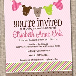 Excellent Baby Shower Invitations Invitation Girl Printable Girls Welcome Party Wording Invite Invites