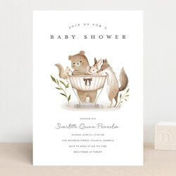 Woodland Baby Shower Invitations By Vivian Minted Min