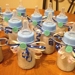 Superlative Baby Bottles Ribbon And Buttons From Dollar Store Filled With Bath Salt Shower Favors Boy Girl