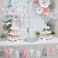 Preeminent Sweet Vintage Baby Shower By Press Print Party Decorations Pink Grey Flowers Theme Decor