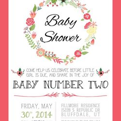 Legit Floral Baby Shower Invitation For File Or Second Spring Invitations Sprinkle Girl Showers Wording