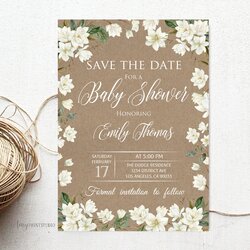 Save The Date Baby Shower Rustic