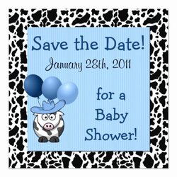 Fine Baby Shower Save The Dates Template Invitation New Western Date Blue Card Of