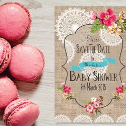 High Quality Baby Shower Save The Date Card Burlap And By