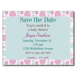 Wonderful Save The Date Baby Shower Postcard Invitations Girl Cards Invites Visit