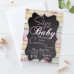 Super Save The Date Baby Shower Digital Printable Invite